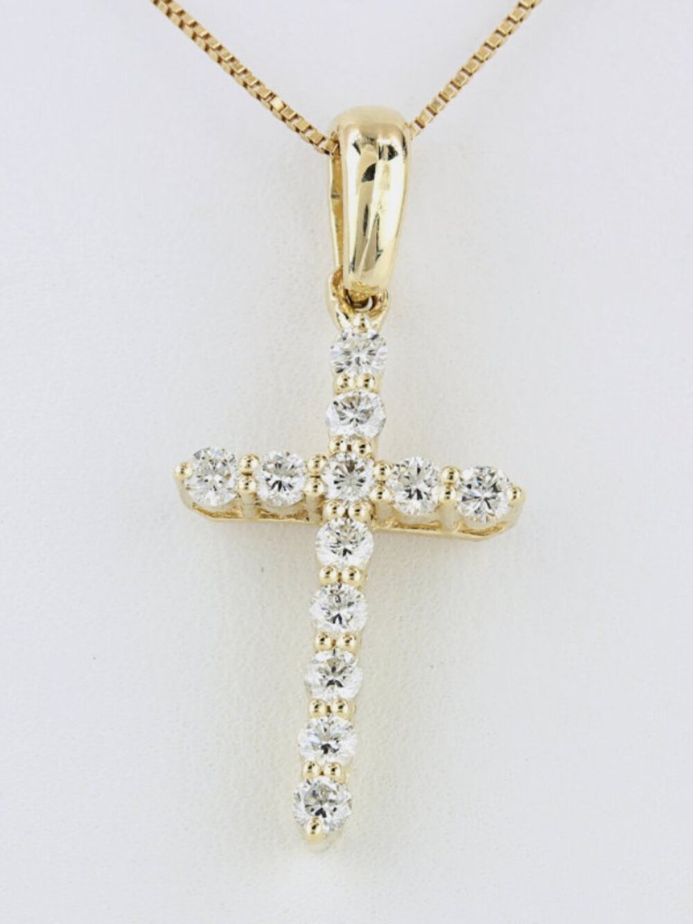 14K Yellow Gold Diamond Cross Pendant Religious Christian Faith Jewelry Gift